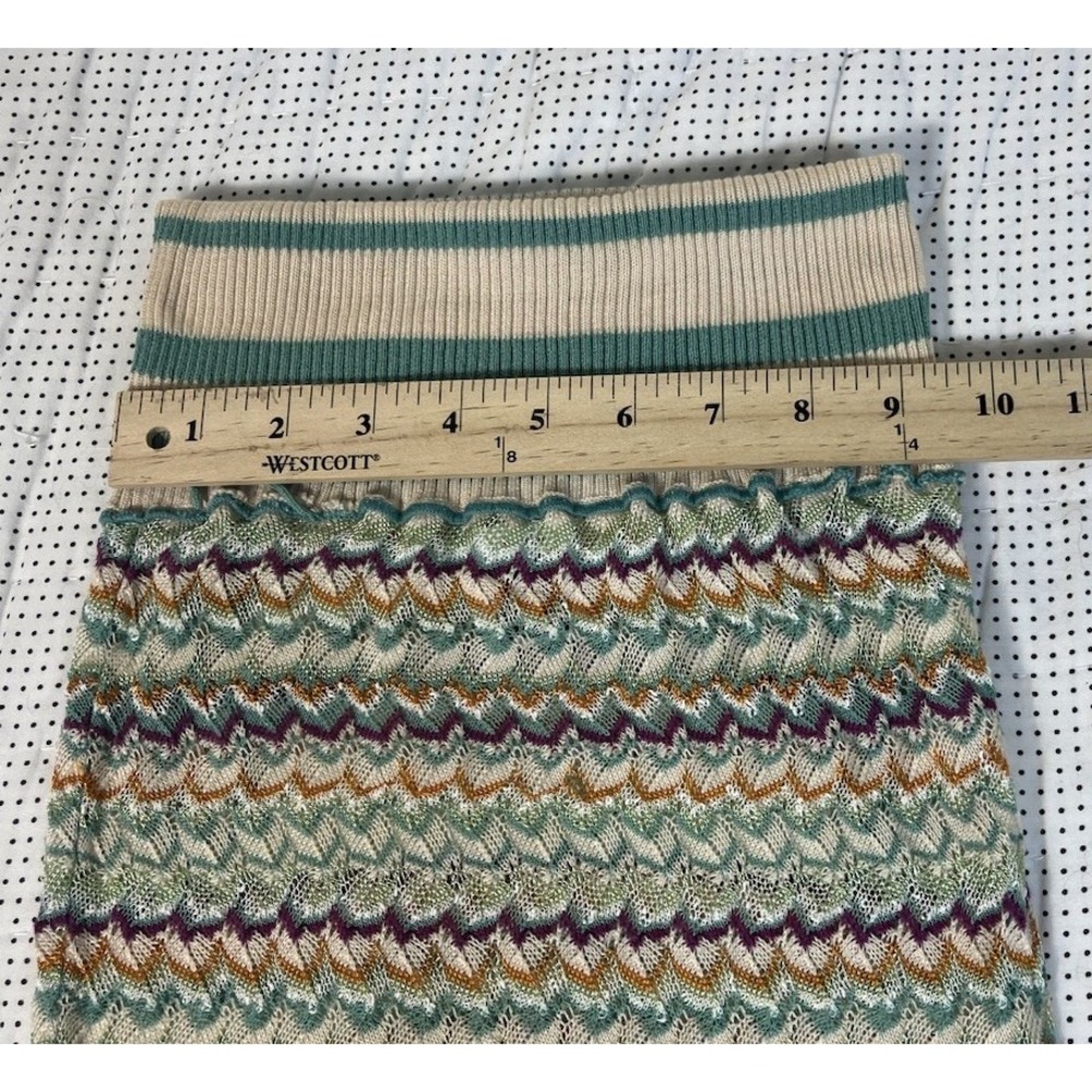 Missoni M Knit CONVERTIBLE Top Skirt Dress Zigzag Chevron Teal Purple Sz 2 IT 38 - Picture 12 of 16